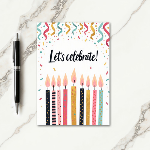 Festive Ribbon Birthday Card
