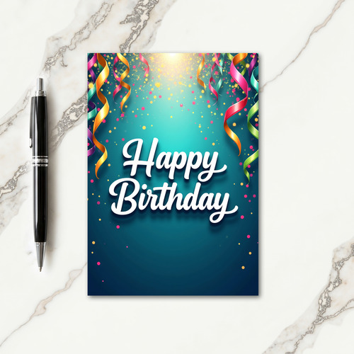 Festive Ribbons Birthday Card