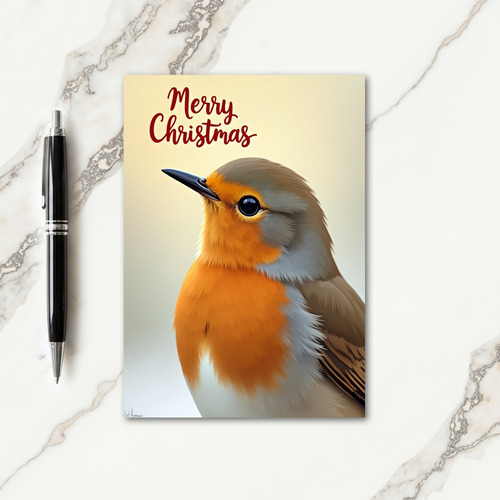 Festive Robin Painting Card