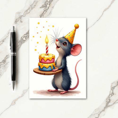 Festive Rodent Birthday Card