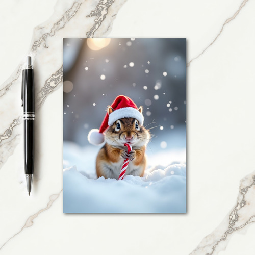 Festive Rodent Snowy Cap Card