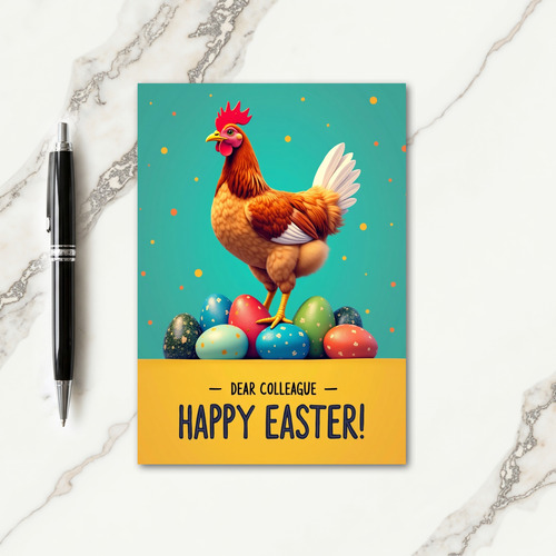 Festive Rooster Eggs Spring Card