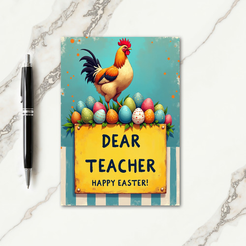 Festive Rooster Springtime Card