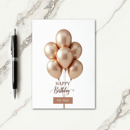 Festive Rose Gold Balloon Card