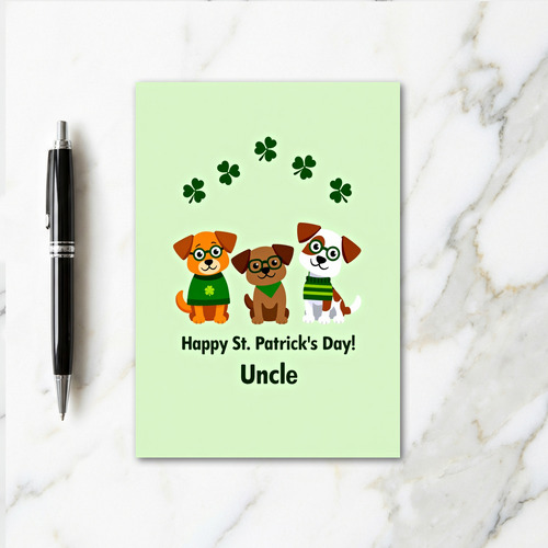 Festive Shamrock Dogs Card