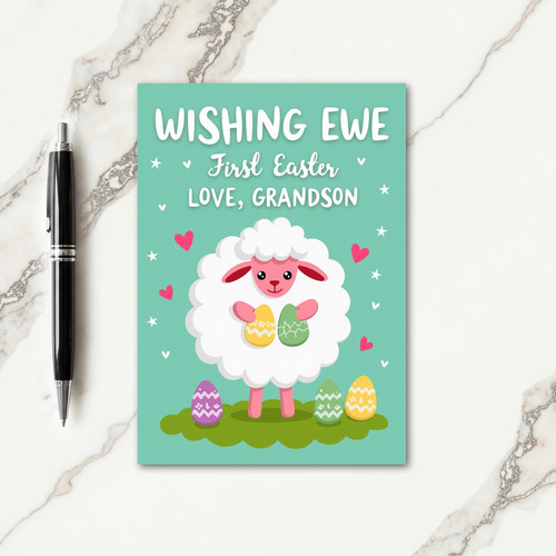 Festive Sheep Eggs Holiday Card