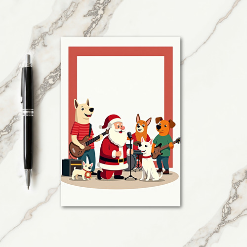 Festive Singer Dog Band Card