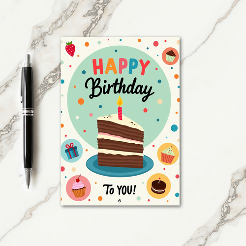 Festive Slice Birthday Card