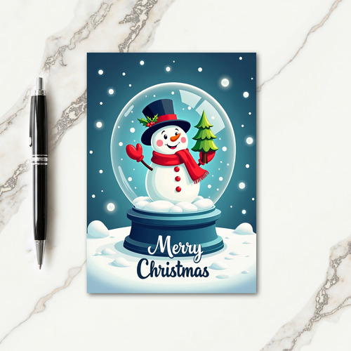 Festive Snow Globe Scene Card thumbnail
