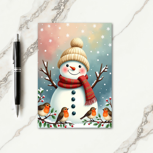 Festive Snow Illustration Card