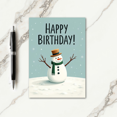 Festive Snowman Birthday Card