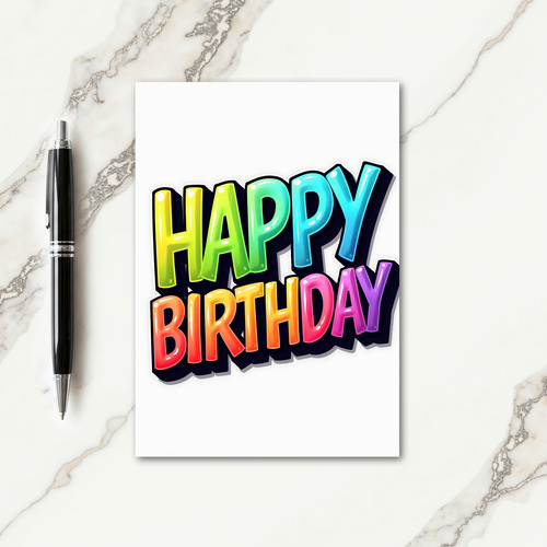 Festive Spectrum Birthday Card