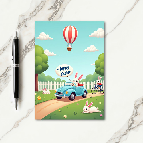 Festive Spring Bunny Celebration Card