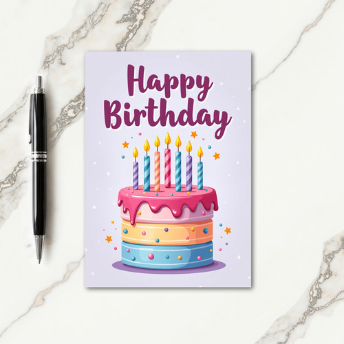 Festive Sprinkled Cake Card