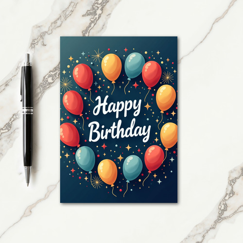 Festive Star Birthday Card