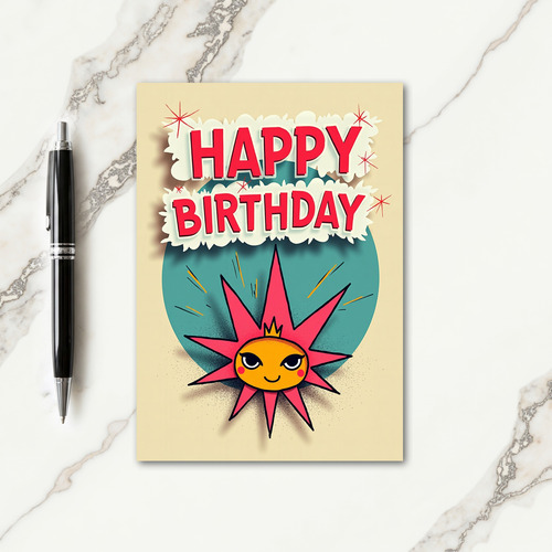 Festive Starburst Birthday Card