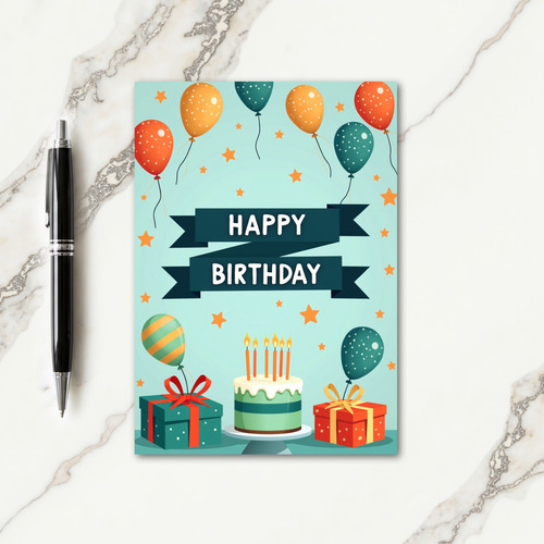 Festive Stars Birthday Card