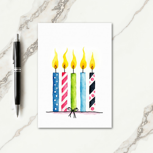 Festive Sticks Watercolor Card
