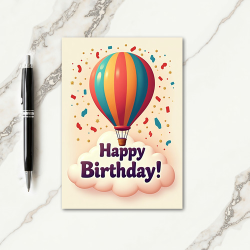 Festive Striped Balloon Card