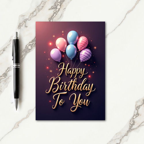Festive Striped Balloons Card