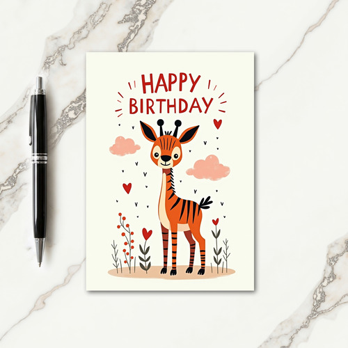 Festive Striped Creature Card