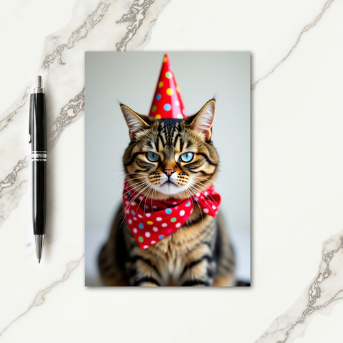 Festive Tabby Cat Card