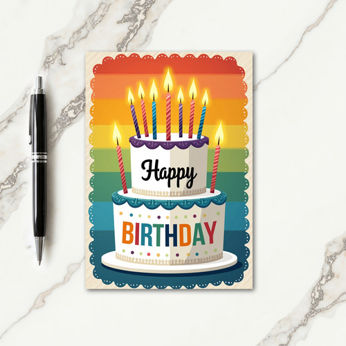 Festive Tiered Birthday Card