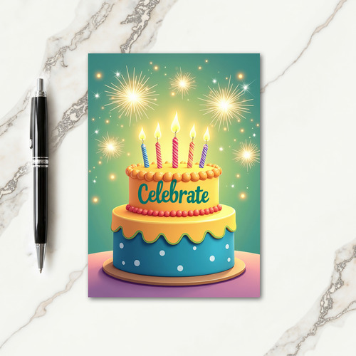 Festive Tiered Cake Birthday Card