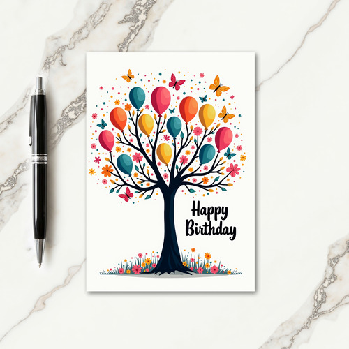 Festive Tree Birthday Card