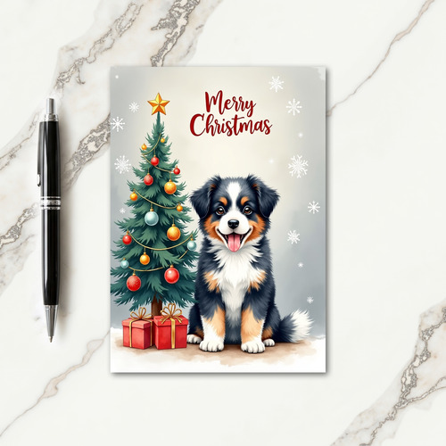Festive Tree Dog Card