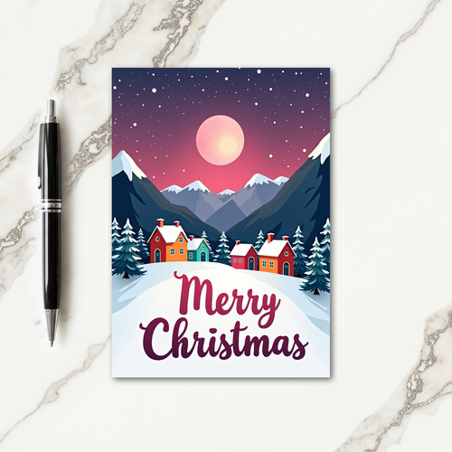 Festive Village Scene Card