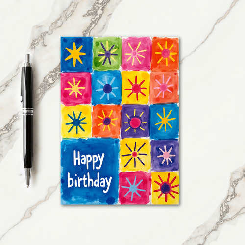 Festive Watercolor Block Card