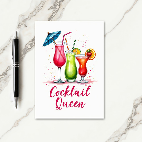 Festive Watercolor Drinks Card