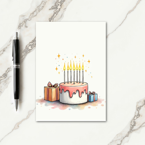 Festive Watercolor Gift Card