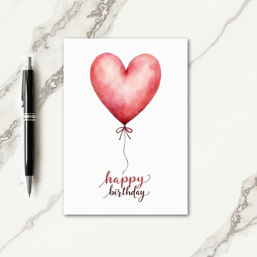 Festive Watercolor Heart Card