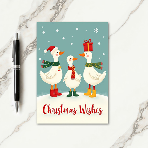 Festive Waterfowl Scene Card