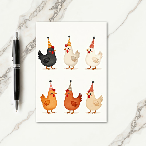 Festive Whimsical Birds Card