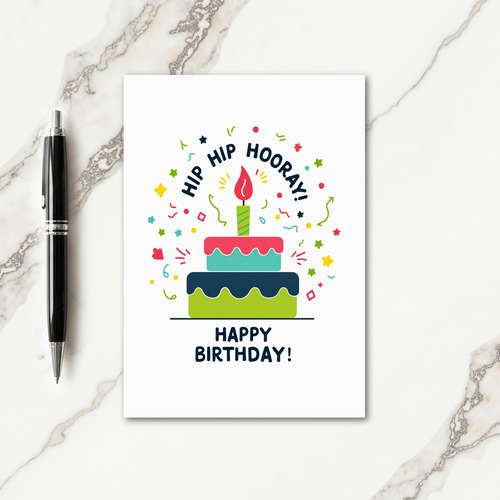 Festive Whimsical Cake Card