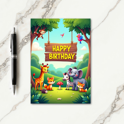Festive Wild Animals Card