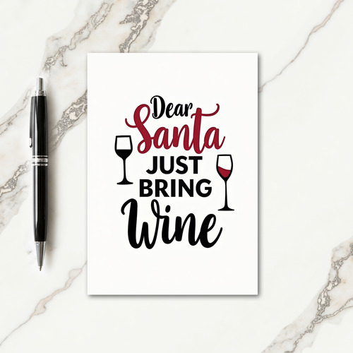 Festive Wine Glass Wish Card