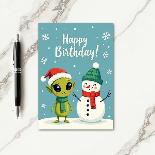 Festive Winter Creature Card