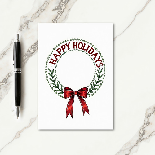 Festive Wreath Illustration Card thumbnail