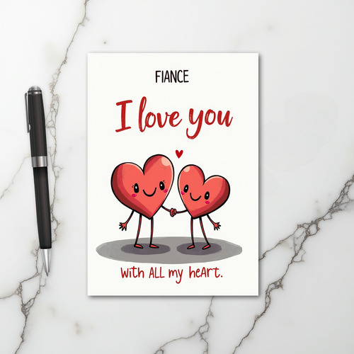 Fiance Romantic Hearts Love Card
