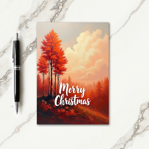 Fiery Christmas Forest Card