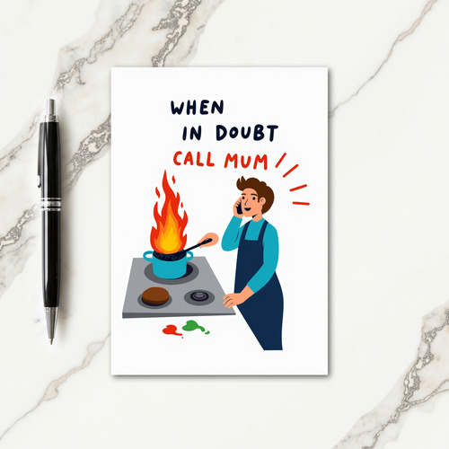 Fiery Cooking Mum Advice Card