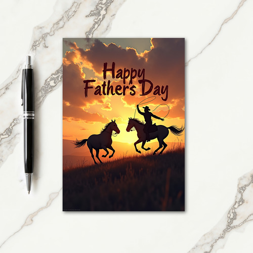 Fiery Fathers Day Equine Card