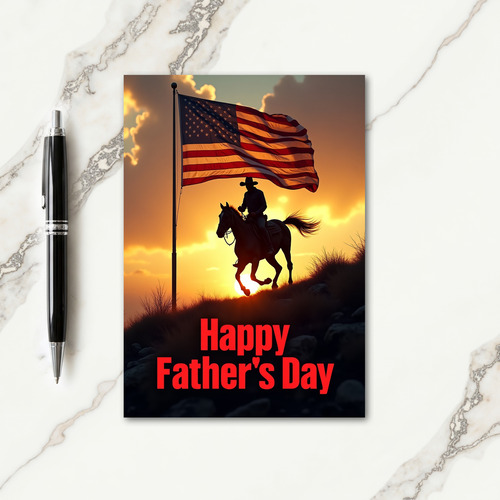 Fiery Fathers Day Flag Card