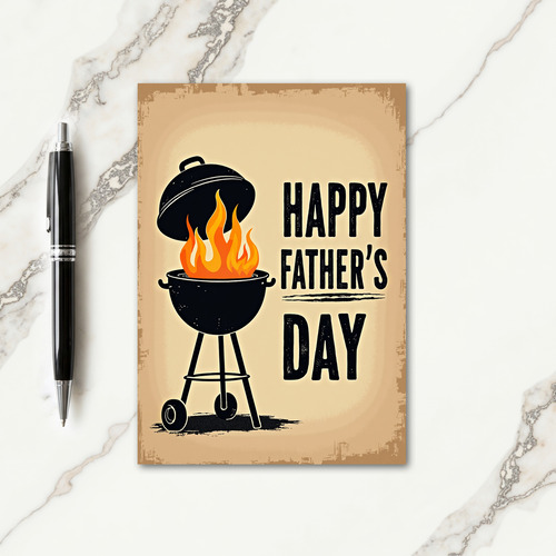 Fiery Fathers Day Grill Card