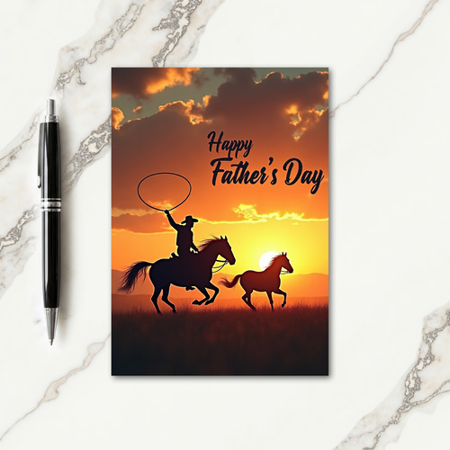 Fiery Fathers Day Horses Card
