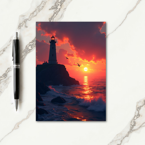Fiery Fathers Day Sunset Card